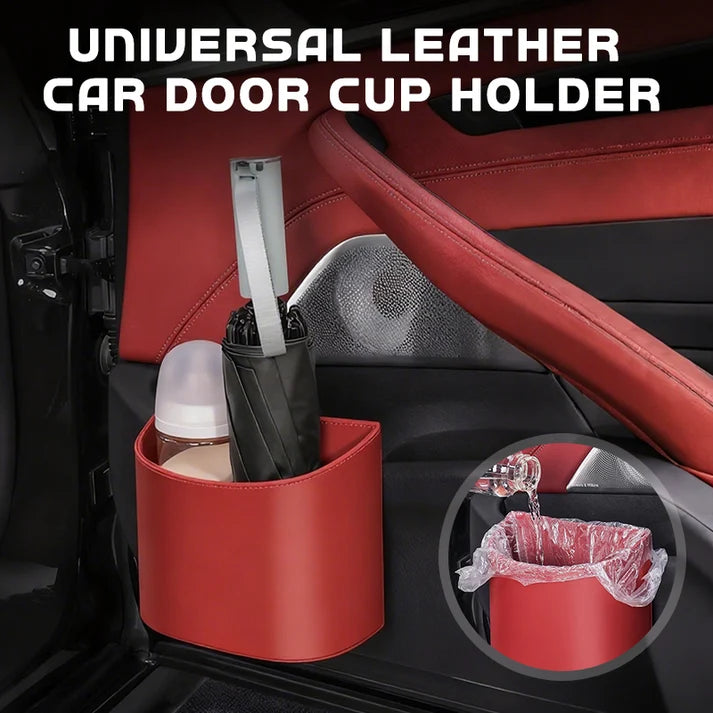 🚗 45% OFF! Leather Car Door Cup Holder – Wide‑mouth opening, easy reach for drinks & phone. Clip‑on secure fit. PU leather, tough & stylish. 🛡️✨