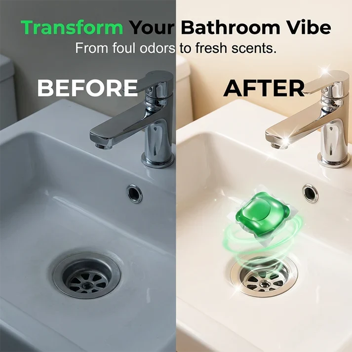 ✨ Buy 3 Get 2 FREE 🎁  Drain Deodorizer Pods – Bio-Enzyme Formula, Instant Fresh Scent & No Harsh Chemicals 🚽