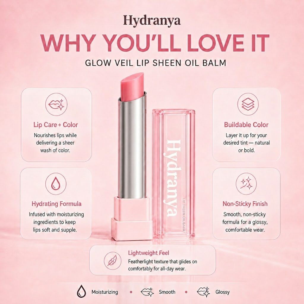 🔥Last Day Buy 1 Get 1 Free|Hydranya GLOW VEIL LIP SHEEN OIL BALM